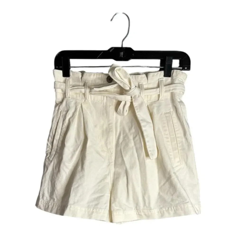 Rails White High Waisted Paperbag Shorts Small